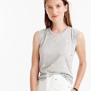 NWT J.Crew Metallic Gold Banana Tank